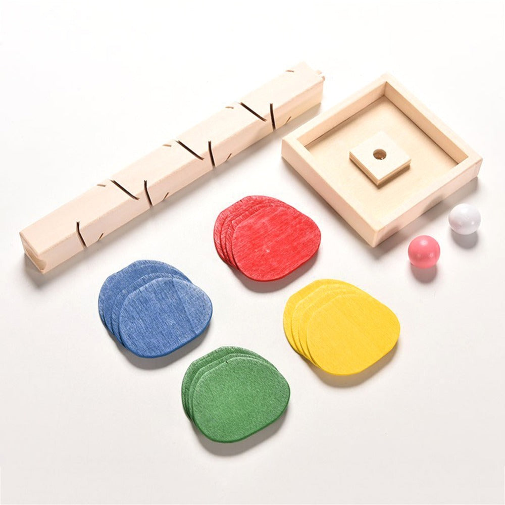 Wooden Tree Marble Ball Run Track ame Montessori Baby Toy A - vibelya