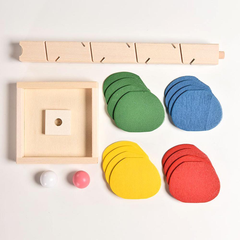 Wooden Tree Marble Ball Run Track ame Montessori Baby Toy A - vibelya