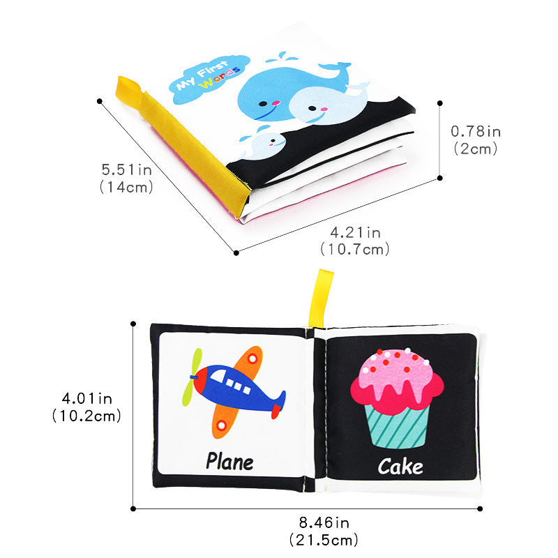 Black & White Baby Cloth Book Montessori Visual Toy - vibelya