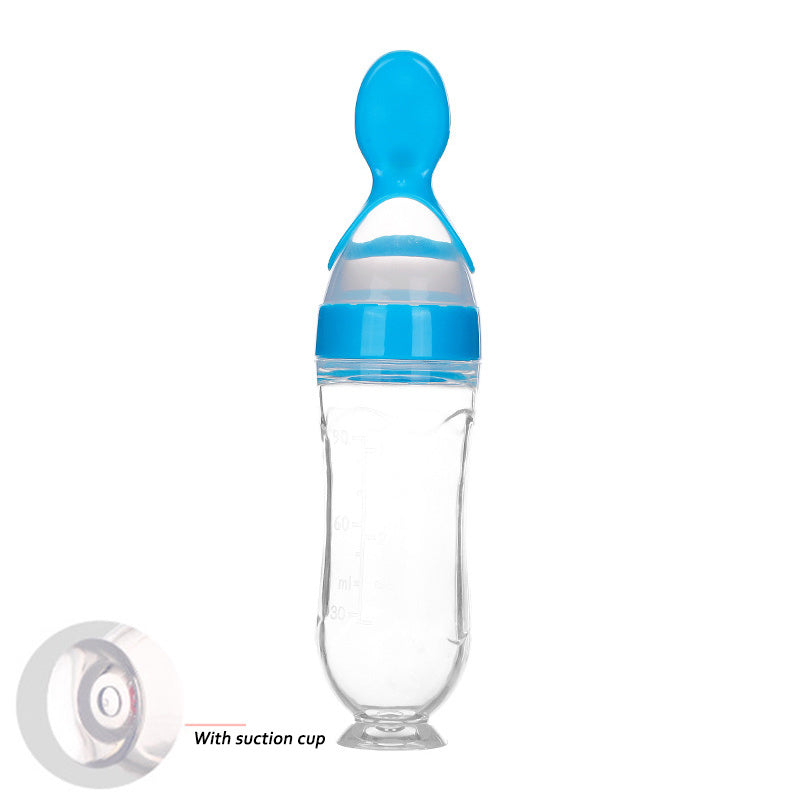 Safe Newborn Baby Feeding Bottle Toddler Silicone Squeeze Feeding Spoon Milk Bottle Baby Training Feeder Food Supplement - vibelya