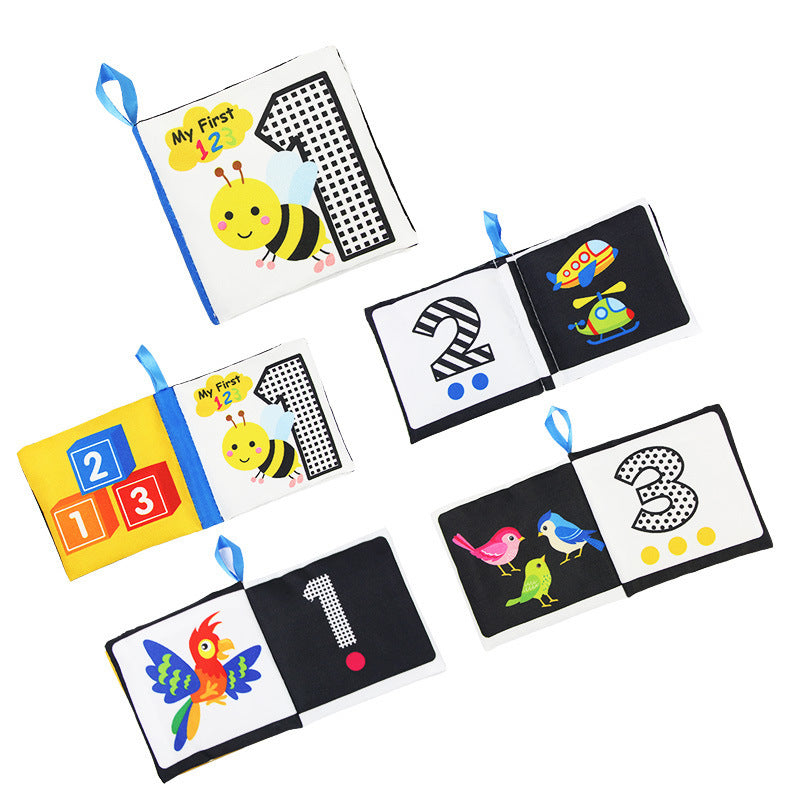 Black & White Baby Cloth Book Montessori Visual Toy - vibelya