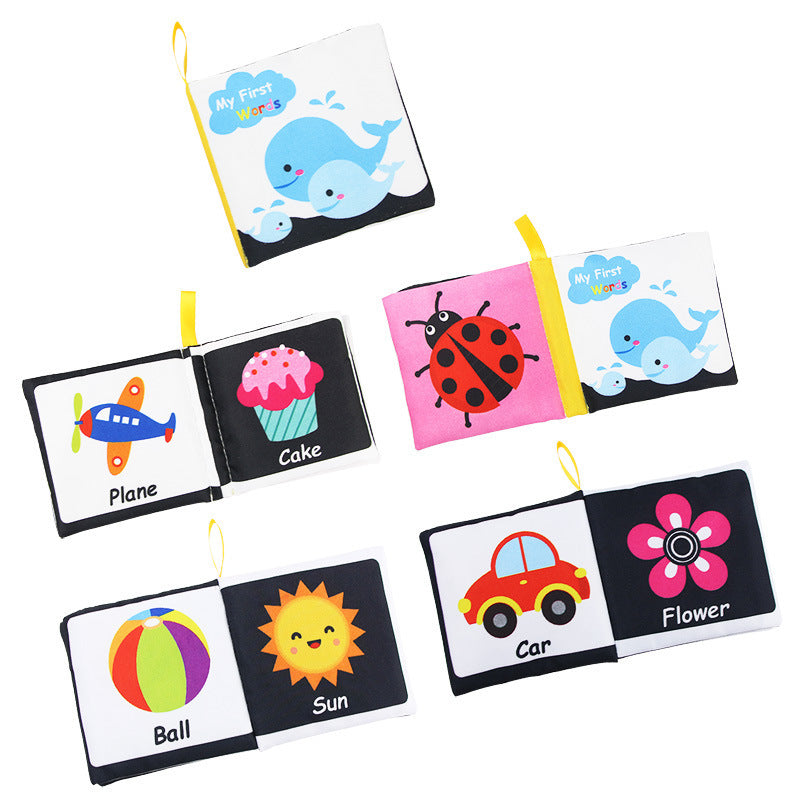 Black & White Baby Cloth Book Montessori Visual Toy - vibelya