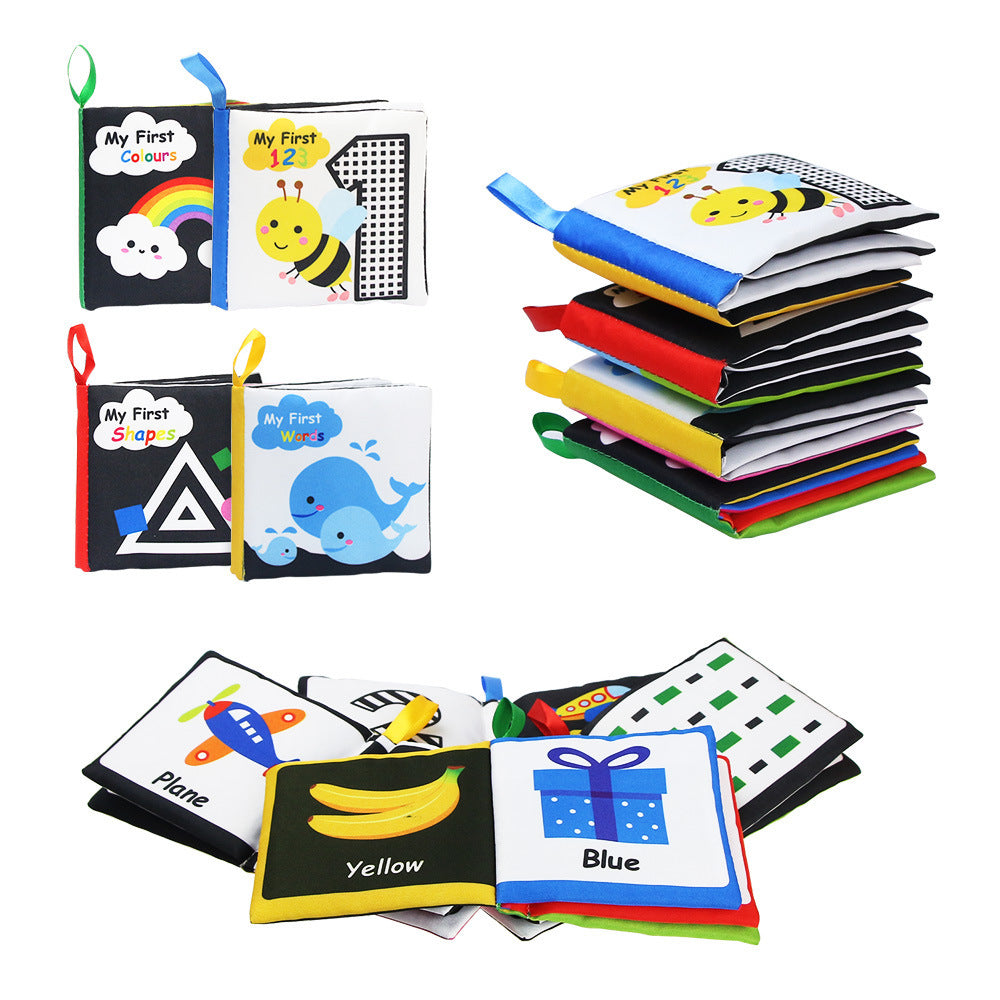 Black & White Baby Cloth Book Montessori Visual Toy - vibelya