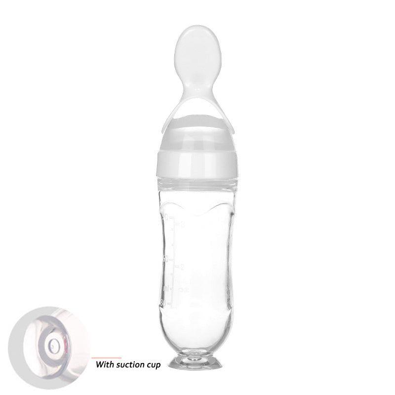 Safe Newborn Baby Feeding Bottle Toddler Silicone Squeeze Feeding Spoon Milk Bottle Baby Training Feeder Food Supplement - vibelya