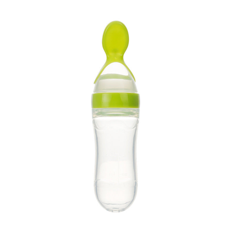 Safe Newborn Baby Feeding Bottle Toddler Silicone Squeeze Feeding Spoon Milk Bottle Baby Training Feeder Food Supplement - vibelya