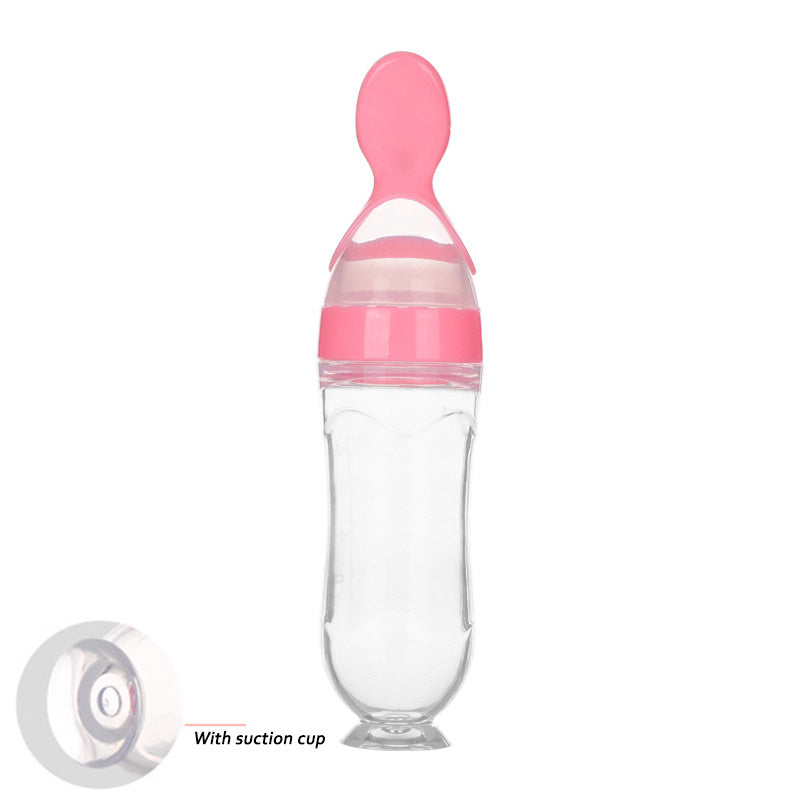 Safe Newborn Baby Feeding Bottle Toddler Silicone Squeeze Feeding Spoon Milk Bottle Baby Training Feeder Food Supplement - vibelya