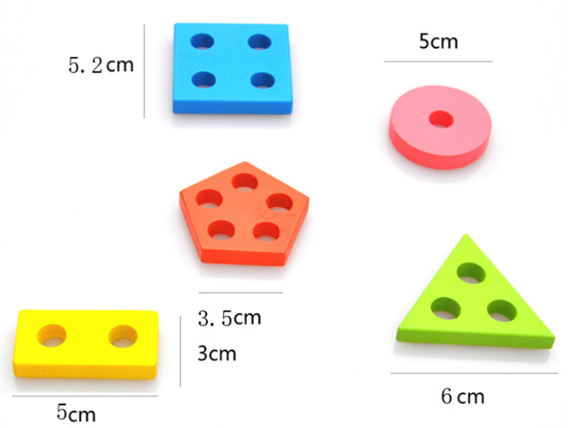 Montessori Geometric Shape Set Column Building Block Baby Intellectual Toy - vibelya